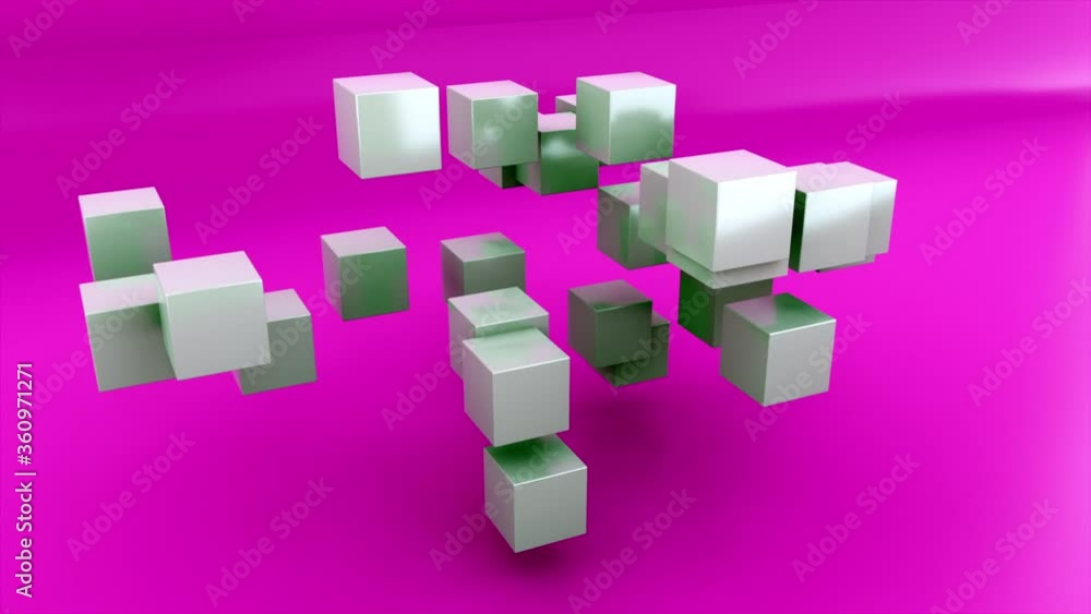 Aufkleber computer generated abstract geometric shapes from cubes. 3d rendering unreal constructions. modern b