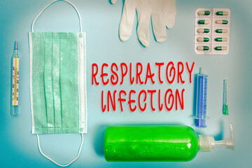 Word writing text Respiratory Infection. Business photo showcasing any infectious disease that...