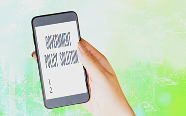 Conceptual hand writing showing Government Policy Solution. Concept meaning designed game plan...