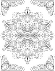 Adult coloring page mandala vector
