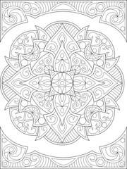 Adult coloring page mandala vector