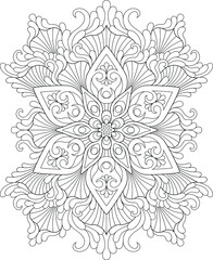 Adult coloring page mandala vector