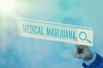 Conceptual hand writing showing Medical Marijuana. Concept meaning available only by prescription...