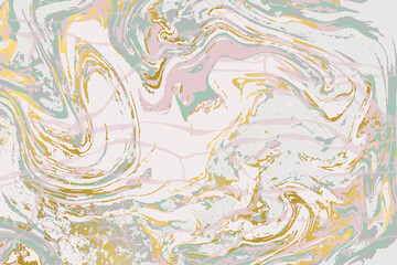 Gray and gold agate ripplle pattern. Light marble background.