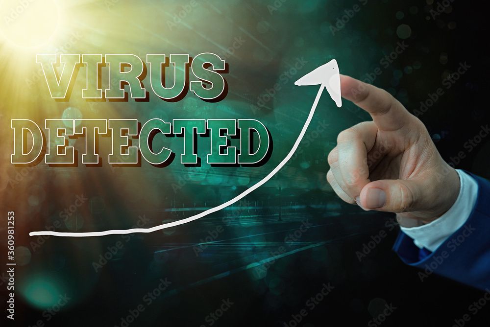 Poster handwriting text writing virus detected. conceptual photo a computer program used to prevent and rem