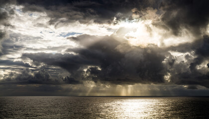 Atlantic ocean clouds at Sea