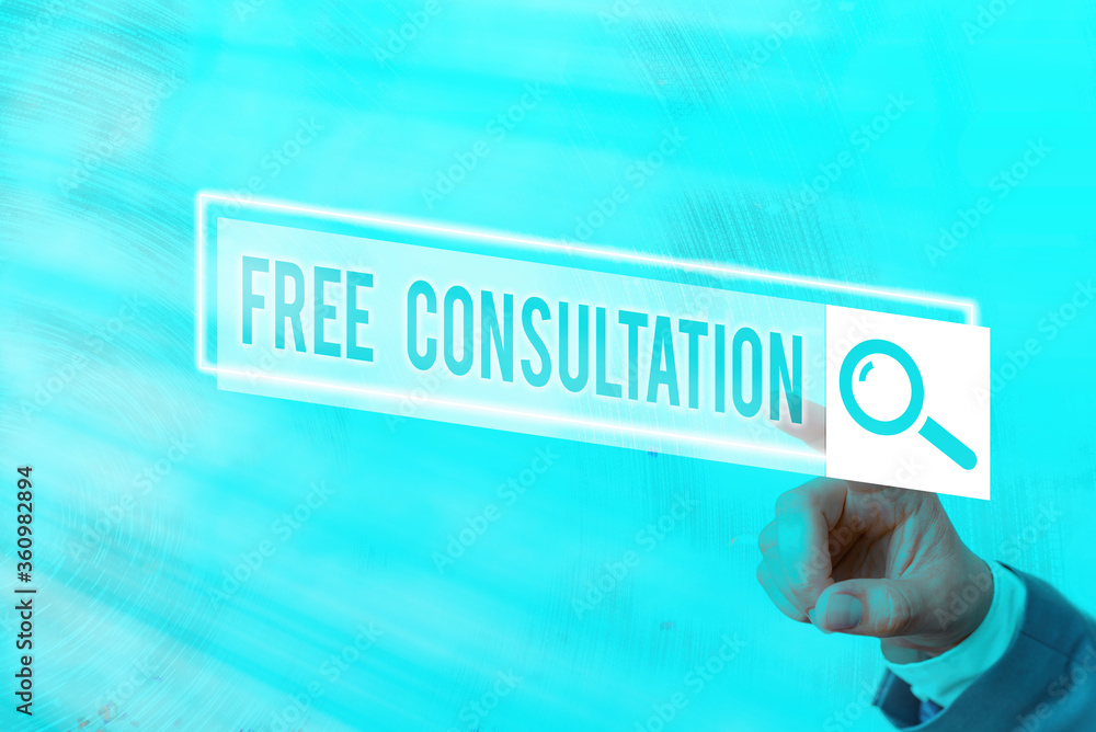 Poster conceptual hand writing showing free consultation. concept meaning a meeting to discuss something or