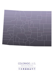 colorado map. us states vector map series. united states map background.