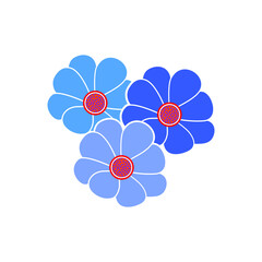 blue flowers in spring vector design