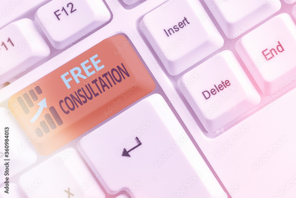Poster handwriting text free consultation. conceptual photo a meeting to discuss something or to get advice