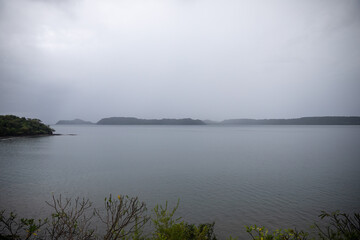 foggy morning on the ocean