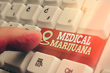 Word writing text Medical Marijuana. Business photo showcasing available only by prescription and...