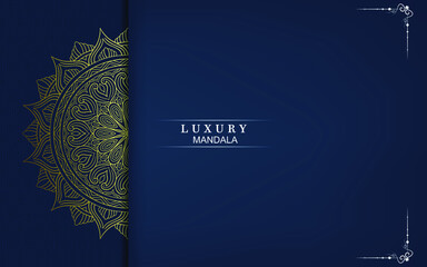 Luxury gold mandala ornate background for wedding invitation, book cover