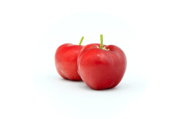 Juicy red cherry thai isolated on the white background.