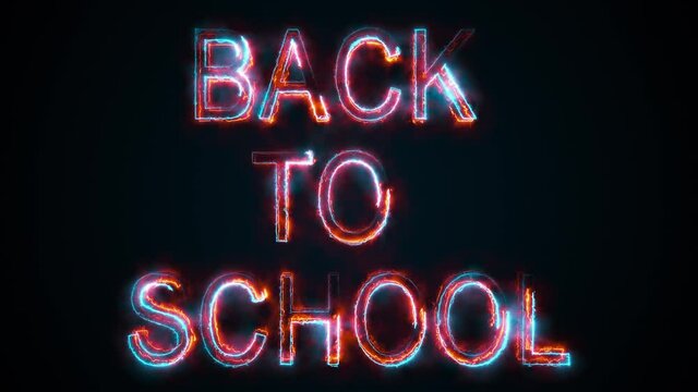 Computer generated the inscription Back to school. Burning words consists of capital letters. 3d rendering of education concept. Fire background
