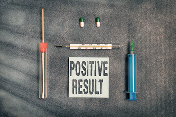 Handwriting text writing Positive Result. Conceptual photo shows that an individual has the...