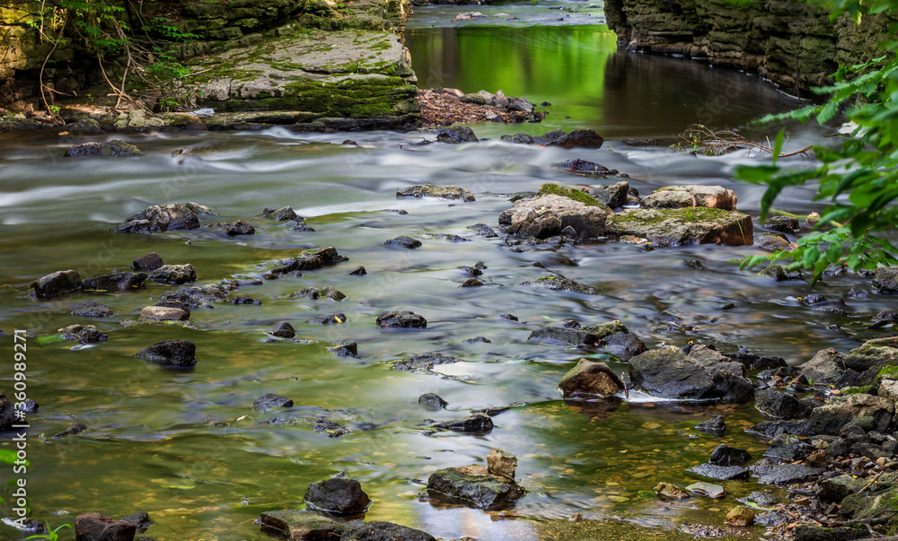 Wall mural rocks in a river long exposure