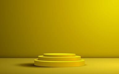 yellow podium in the yellow room