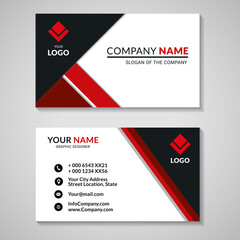 Modern business creative card template. Black and red color. Fit for luxury and elegant theme