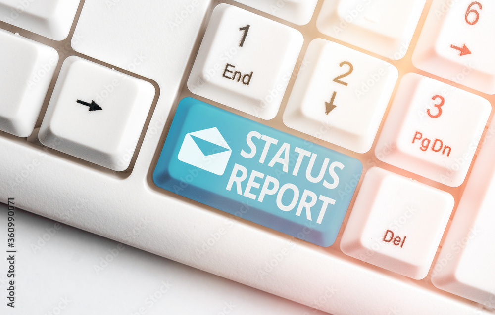 Poster conceptual hand writing showing status report. concept meaning summarizes the particular situation a