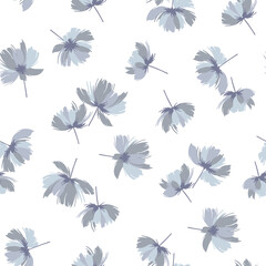 Seamless pattern material of an abstract flower,