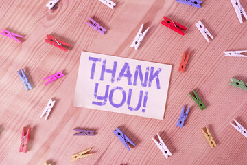 Handwriting text Thank You. Conceptual photo polite expression to acknowledge a gift, service or...