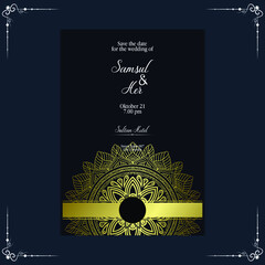 Mandala template with elegant, classic elements. Great for invitation, flyer, menu, brochure, background Premium Vector