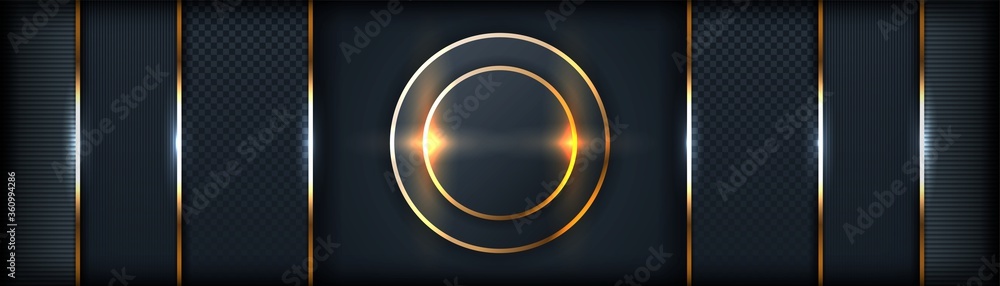 Poster luxurious dark color with overlap layer for modern abstract background template