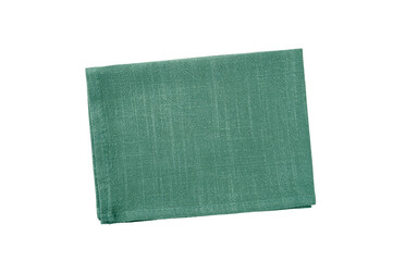 Green napkin isolated on white background.