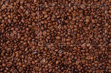 Background of grains of dark coffee