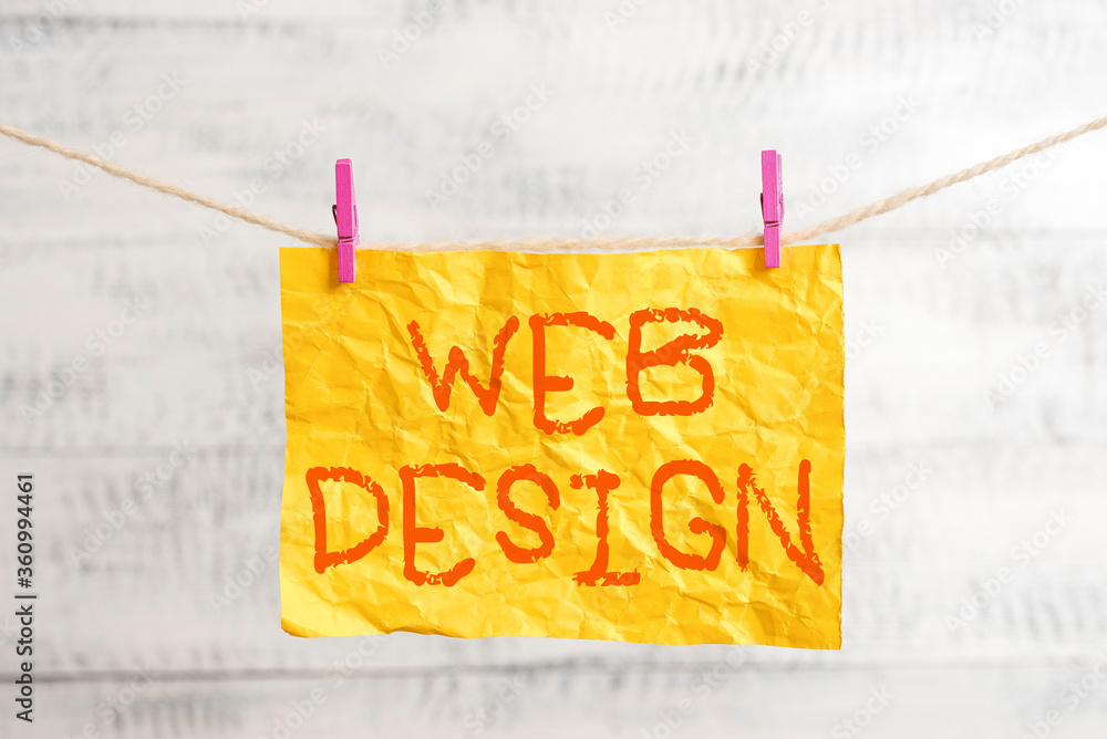 Poster word writing text web design. business photo showcasing website creation which includes layout, cont