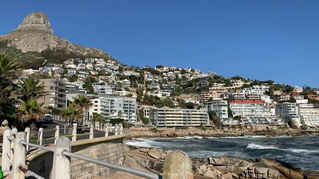 Bantry Bay winding promenade from Sea Point side along the Atlantic seaboard