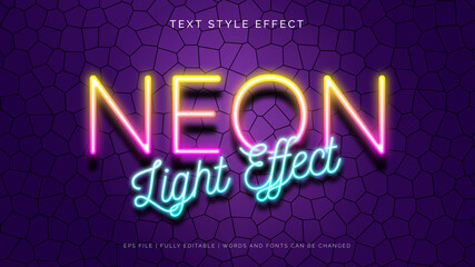 Neon light text style effect