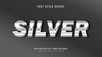 metal silver text style effect