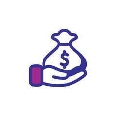 money bag icon logo illustration design