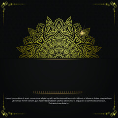 Luxury gold mandala ornate background for wedding invitation, book cover