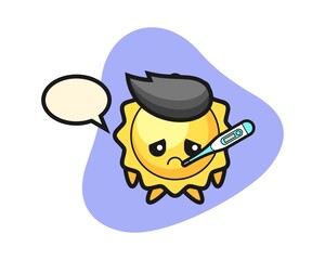Sun cartoon with fever condition