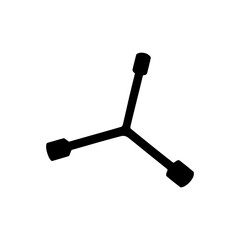 Wrench icon on white background. Silhouette vector design.