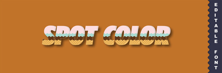 3d text effect style with spot color word