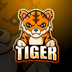 Tiger mascot esport logo design © frescostudio
