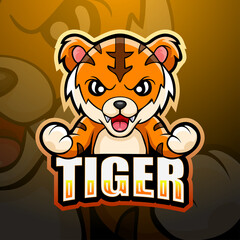Tiger mascot esport logo design