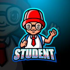 Boy student mascot logo design