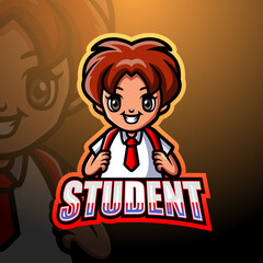 Boy student mascot logo design