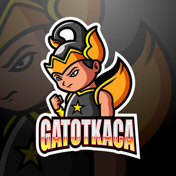 Gatotkaca mascot esport logo design