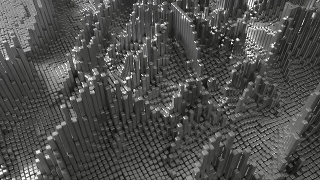 3D metallic pin board grid background animation
