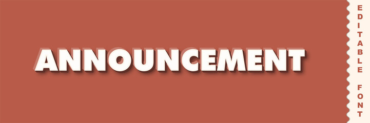 3d text effect style with announcement word