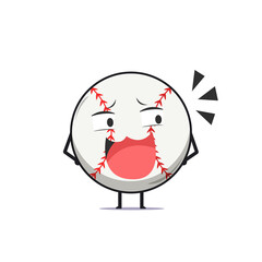Cute baseball character mocking face isolated on white background. Baseball sport character emoticon illustration