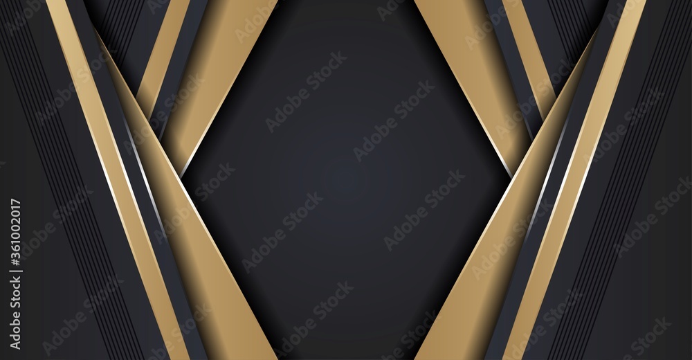 Poster abstract dark gray background with overlap layers on brown shape
