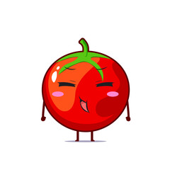 Cute tomato character get bored isolated on white background. Tomato character emoticon illustration