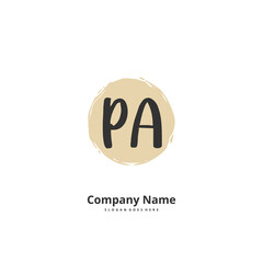 P A PA Initial handwriting and signature logo design with circle. Beautiful design handwritten logo for fashion, team, wedding, luxury logo.